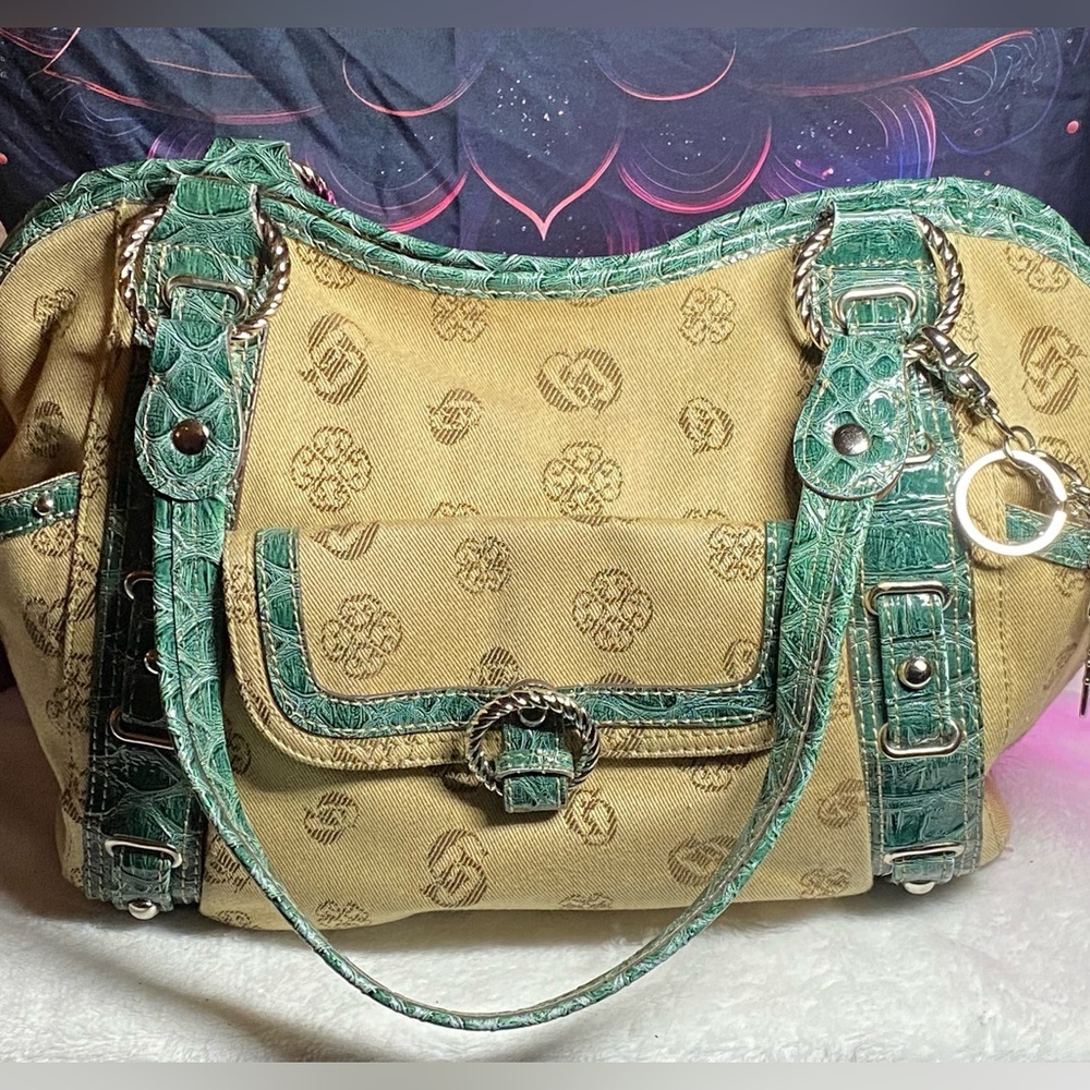 Genna De Rossi Shoulder Bag Tan/Teal
